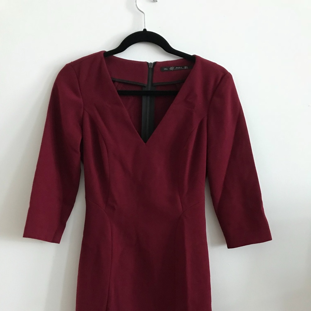 Zara maroon dress (warm/thick material)